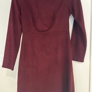 Zara Deep Red Long Sleeve Dress